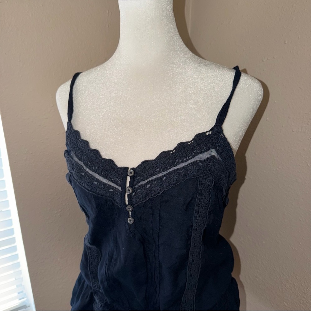 Vintage Y2K Hollister 2000s Babydoll Henley Tank Top - Picture 2 of 7